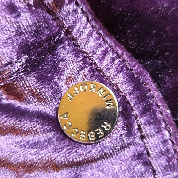 Rebecca Minkoff Kaya Velvet Ruched Sleeved Back Zip Rayon Viscose Bomber Jacket - Picture 6 of 15